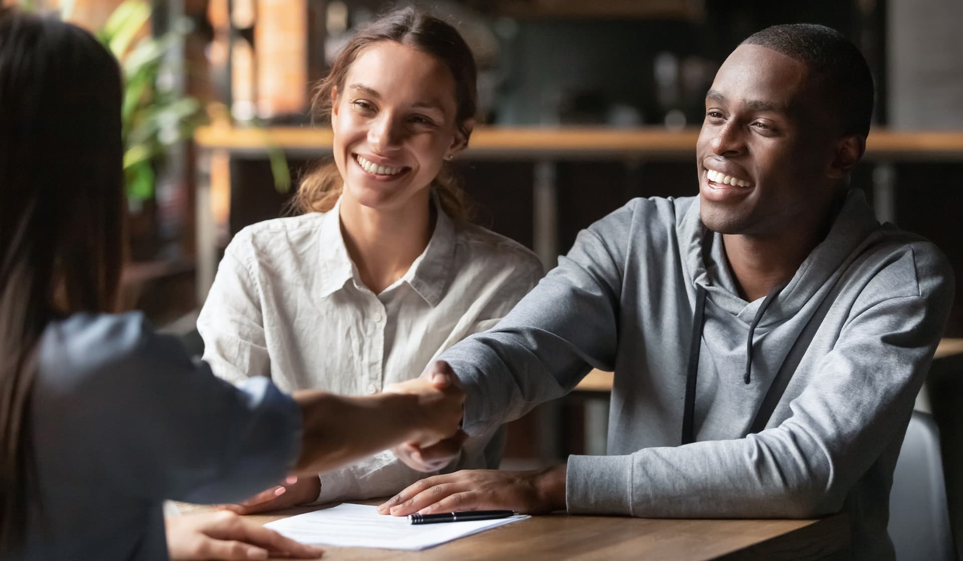Loan officer reviewing application